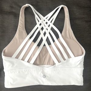 Lululemon Free to Be Moved Long Line Sports Bra size 6 White